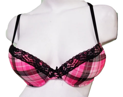 Pink Plaid Push-up Bra – wholesalecamel